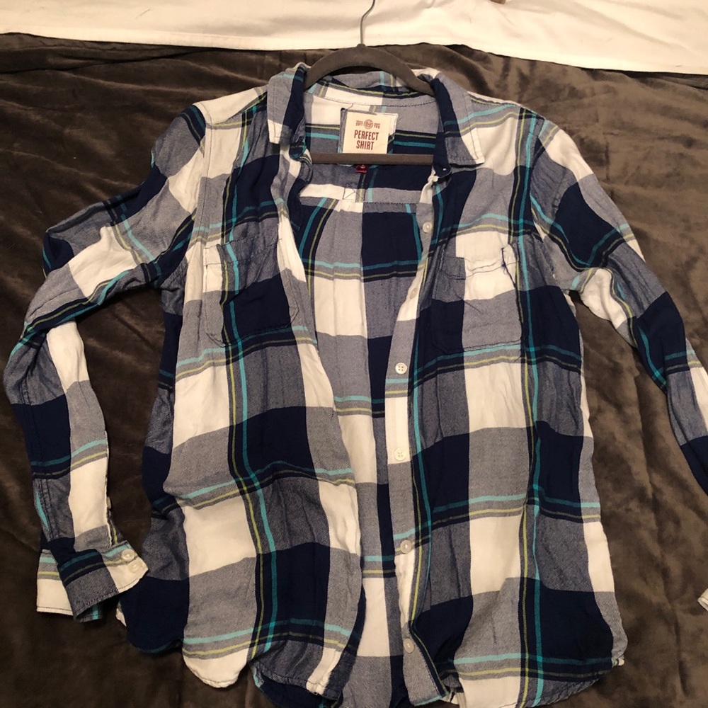 Blue and white flannel